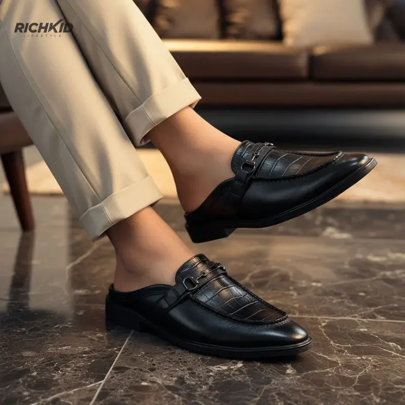 Mens Premium Leather Haf Shoes